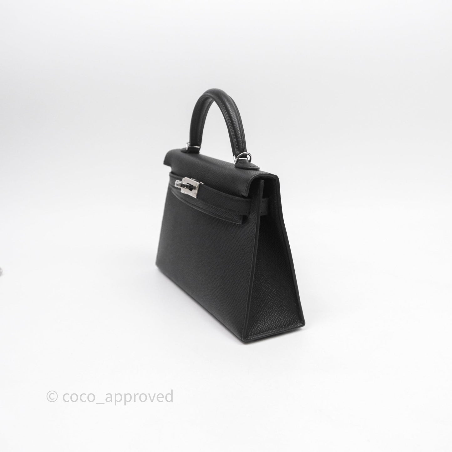Hermès Mini Kelly Black Noir 89 Epsom Palladium Hardware