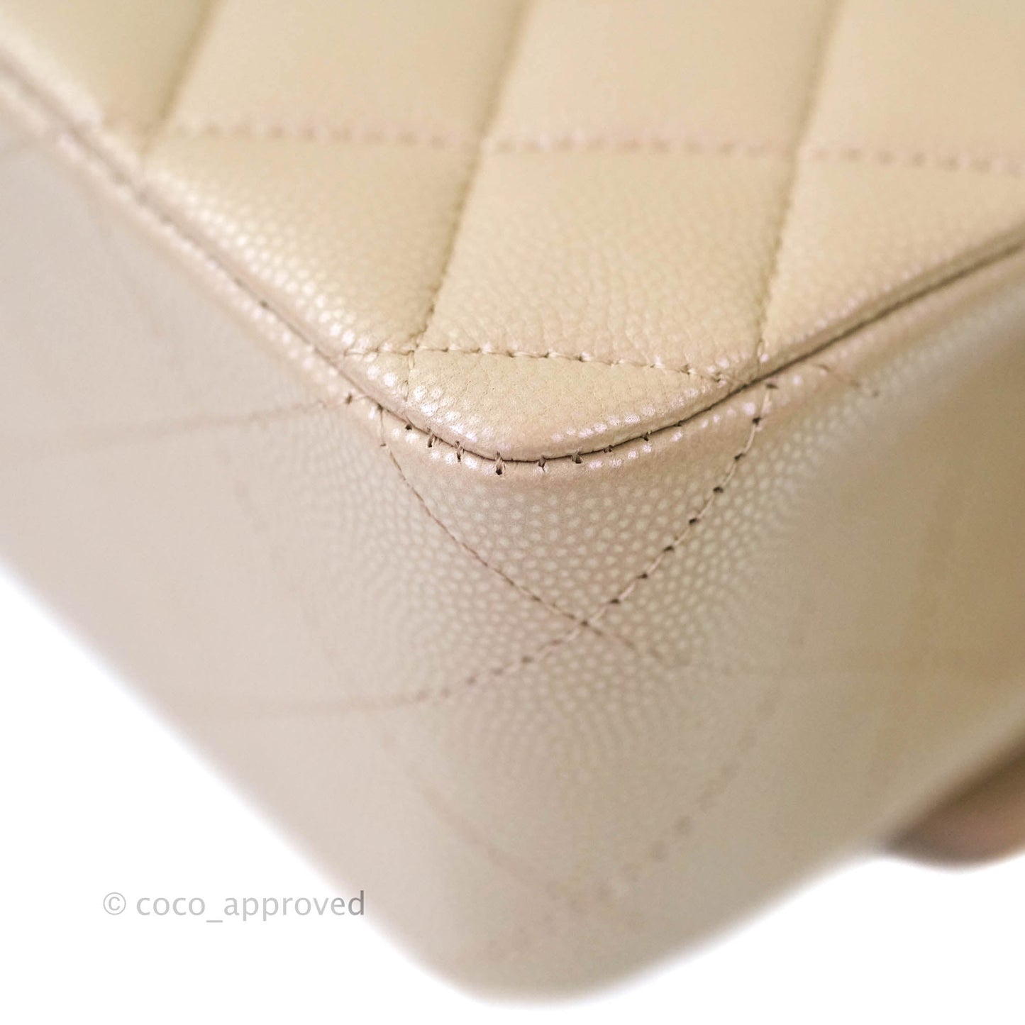 Chanel M/L Medium Double Flap Bag Iridescent Dark Beige Caviar Gold Hardware 21S