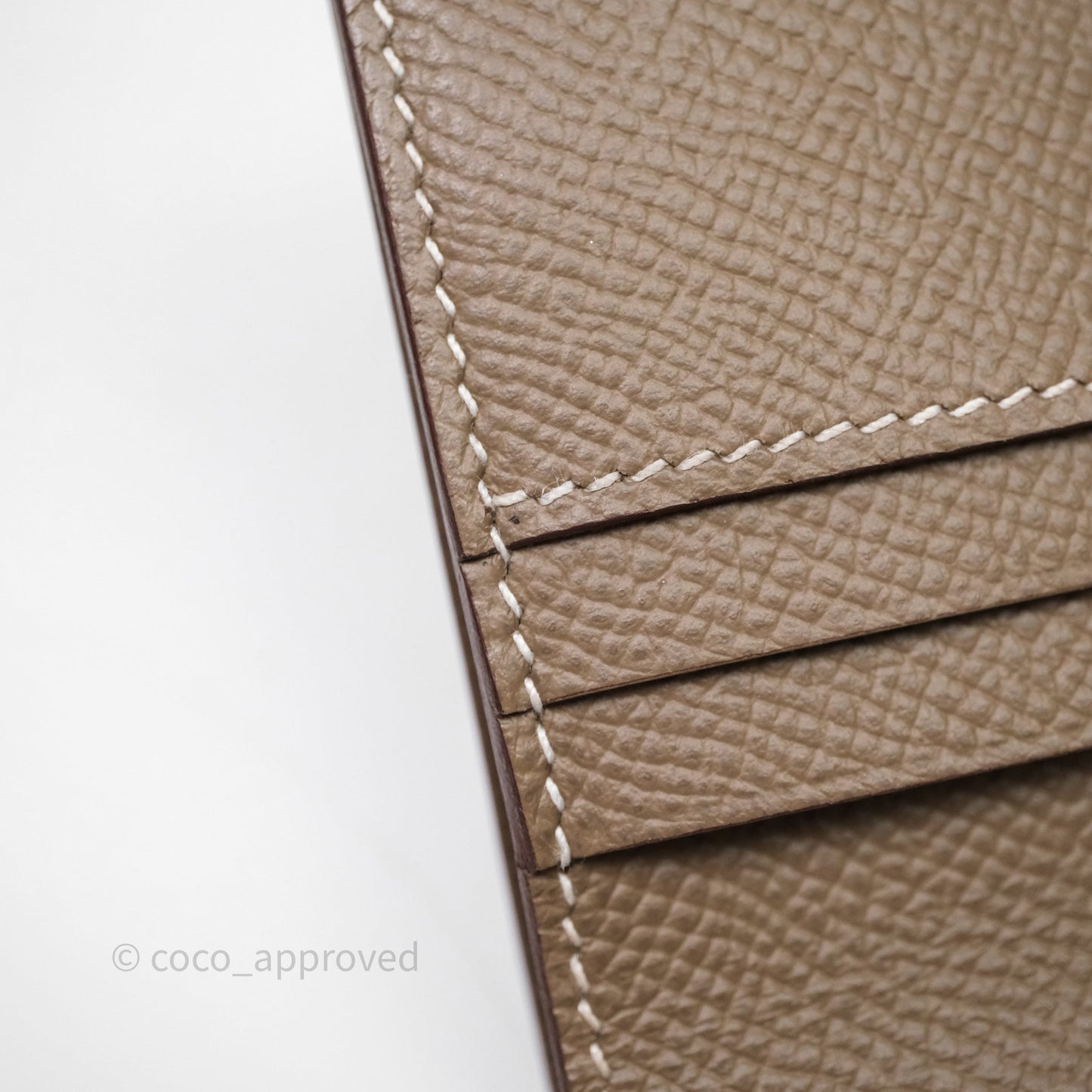Hermès Bearn Compact Wallet Etoupe Epsom Gold Hardware