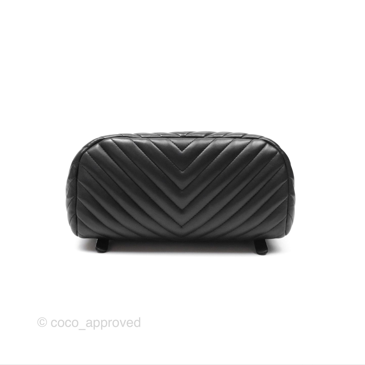 Chanel Medium Chevron Urban Spirit Backpack Black Calfskin Silver Hardware