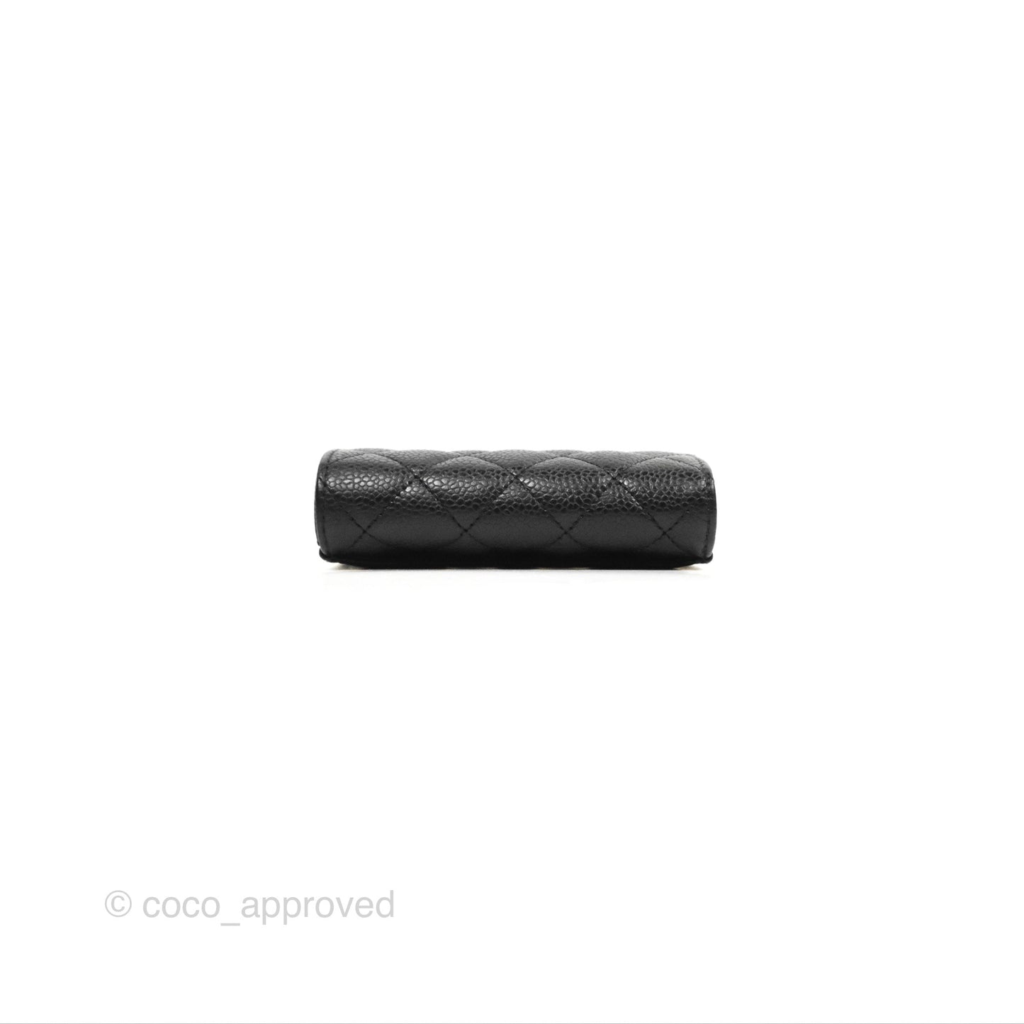 Chanel Classic Flap Card Holder Black Caviar Silver Hardware
