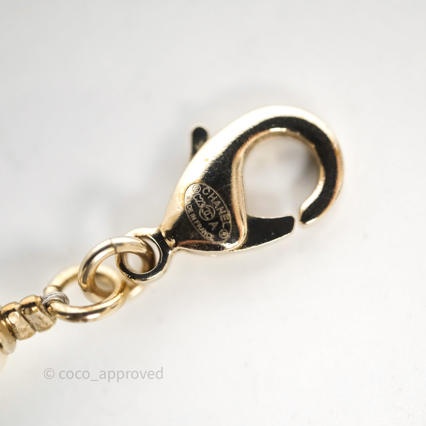 Chanel Crystal CC Star Pearl Choker Gold Tone 23A