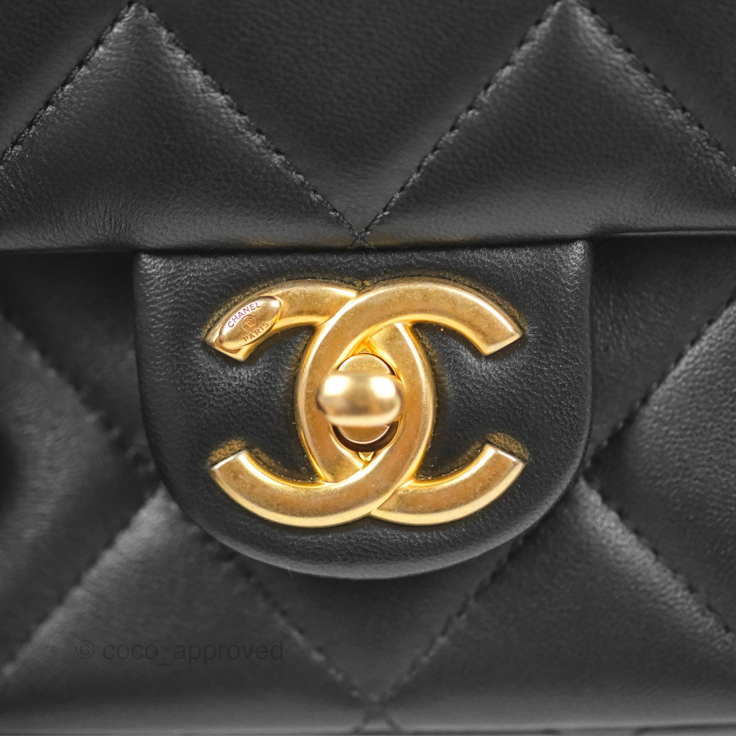 Chanel Quilted My Perfect Mini With Pearl Black Lambskin Gold Hardware