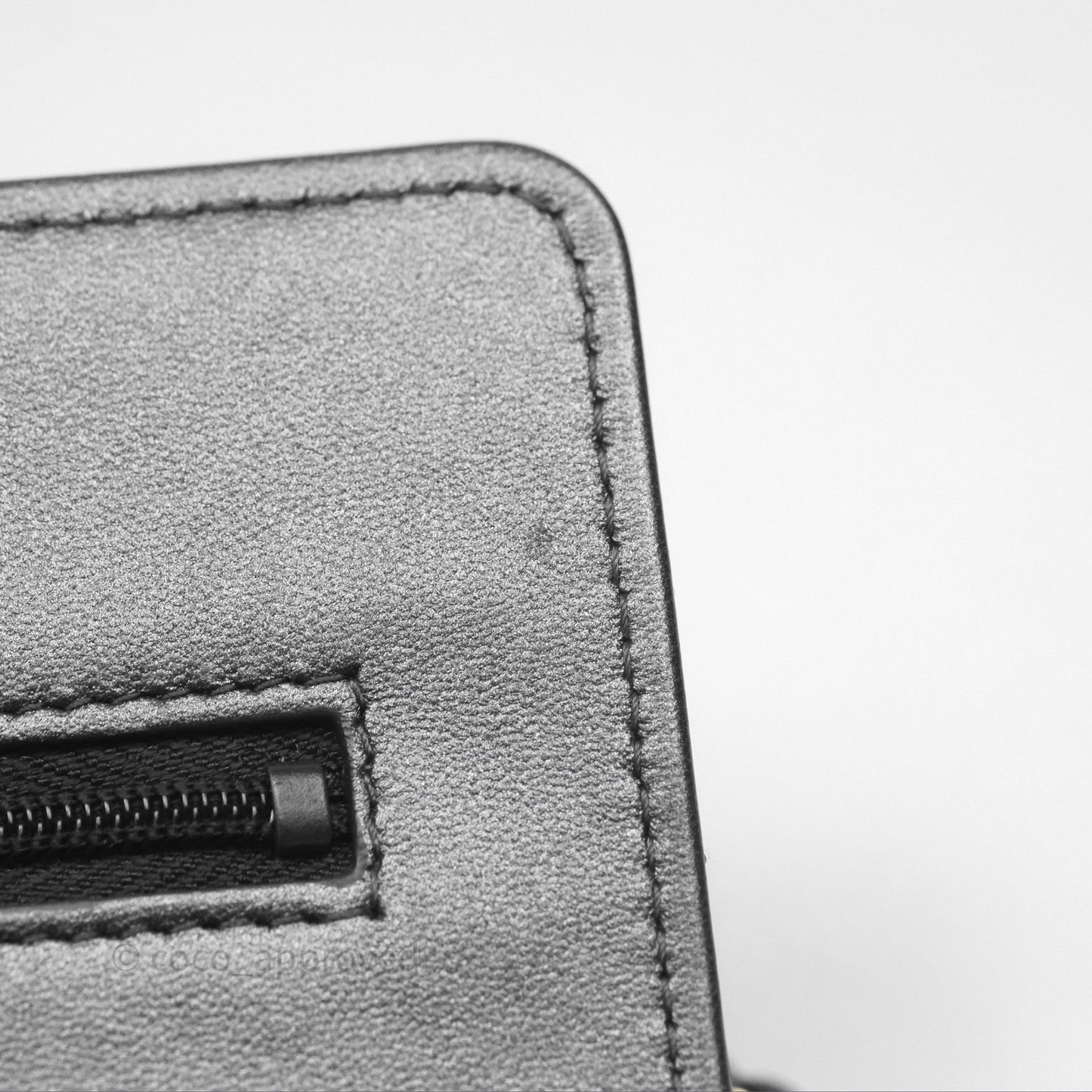 Chanel Wallet On Chain WOC Iridescent Dark Grey Lambskin Gold Hardware