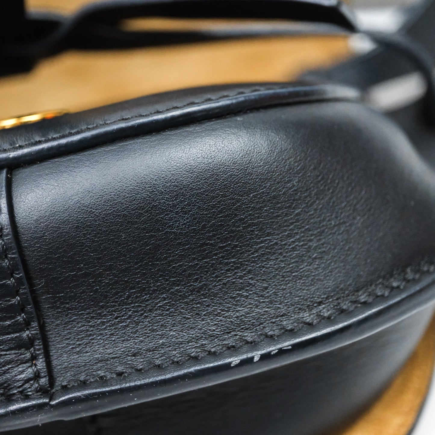 Loewe Mini Gate Dual Bag in Soft Calfskin & Jacquard Strap Black