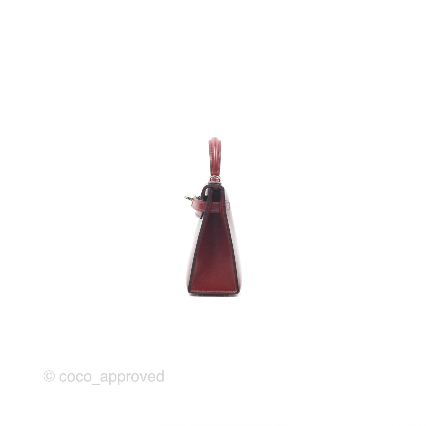 Hermès Mini Kelly II Sellier Rouge H Box Leather Palladium Hardware