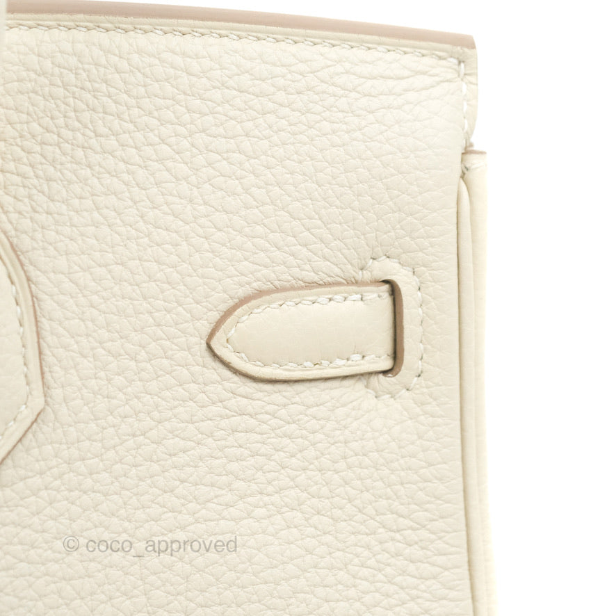 Hermes Birkin 25 Craie Togo Gold Hardware
