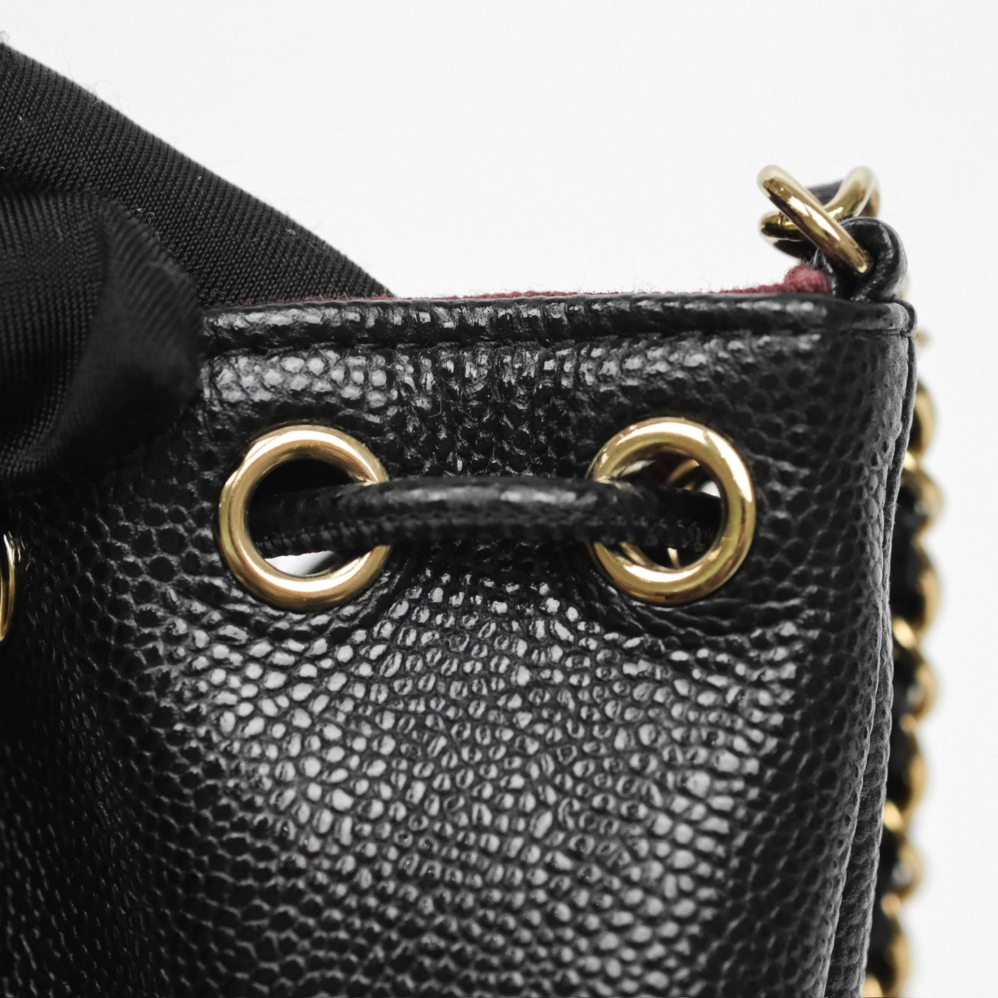 Chanel Mini Pocket Bucket Bag Black Caviar Gold Hardware