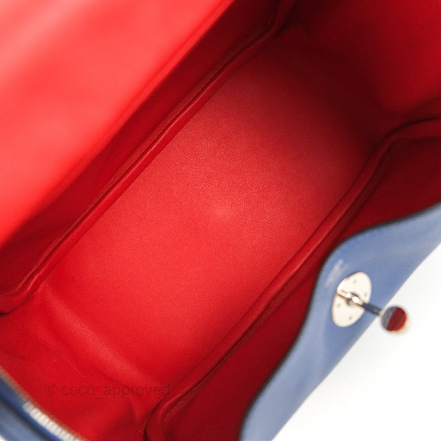 Hermès Lindy 26 Bleu Brighton/ Capucine Swift Palladium Hardware