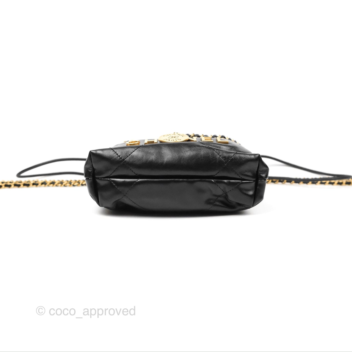 Chanel 22 Mini Bag Black Crumpled Calfskin