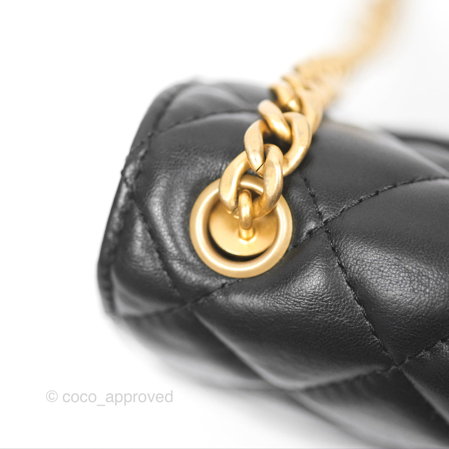 Chanel All Slide Wallet on Chain WOC Adjustable Chain Quilted Black Lambskin 22K