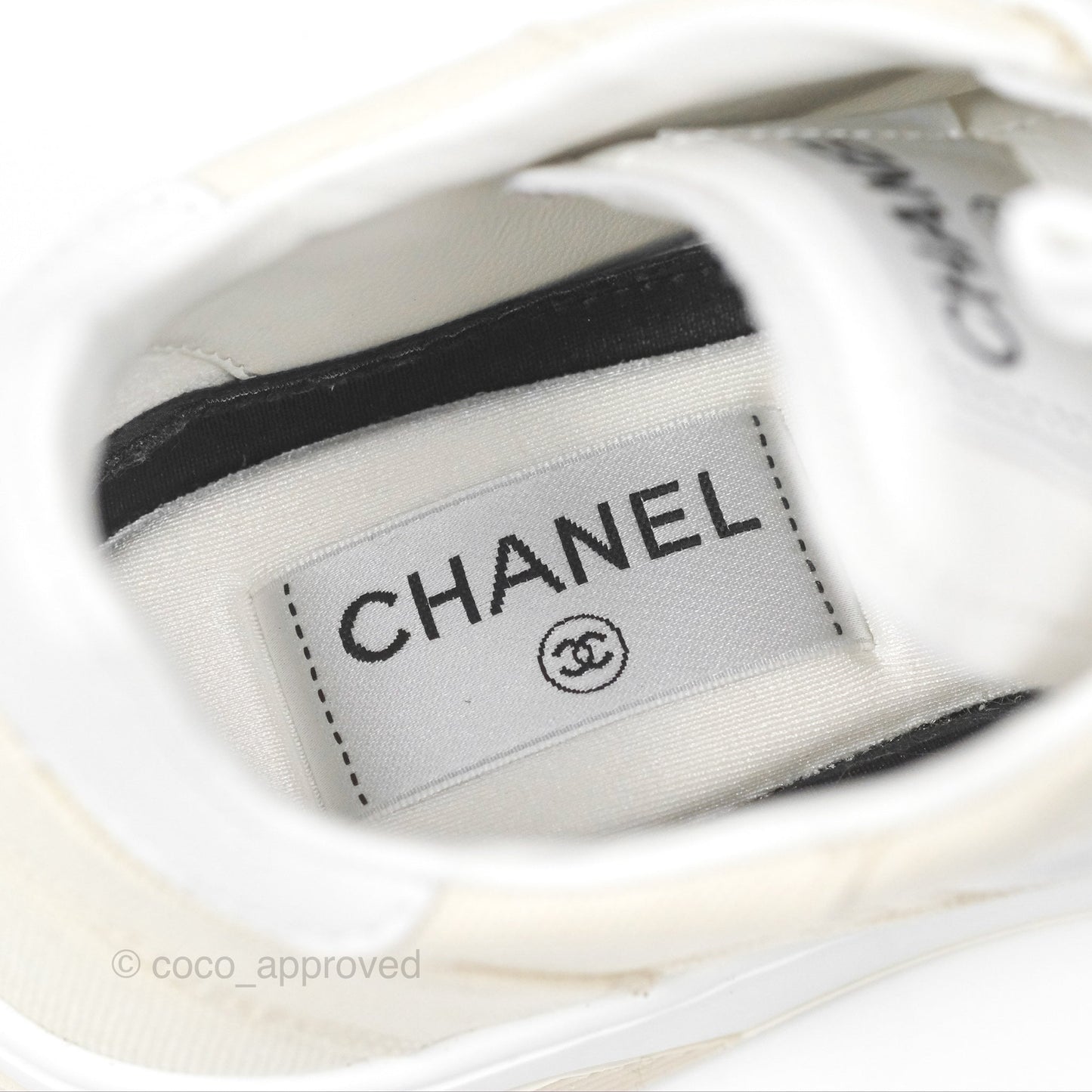 Chanel Ivory Beige White Sneakers Size 37.5