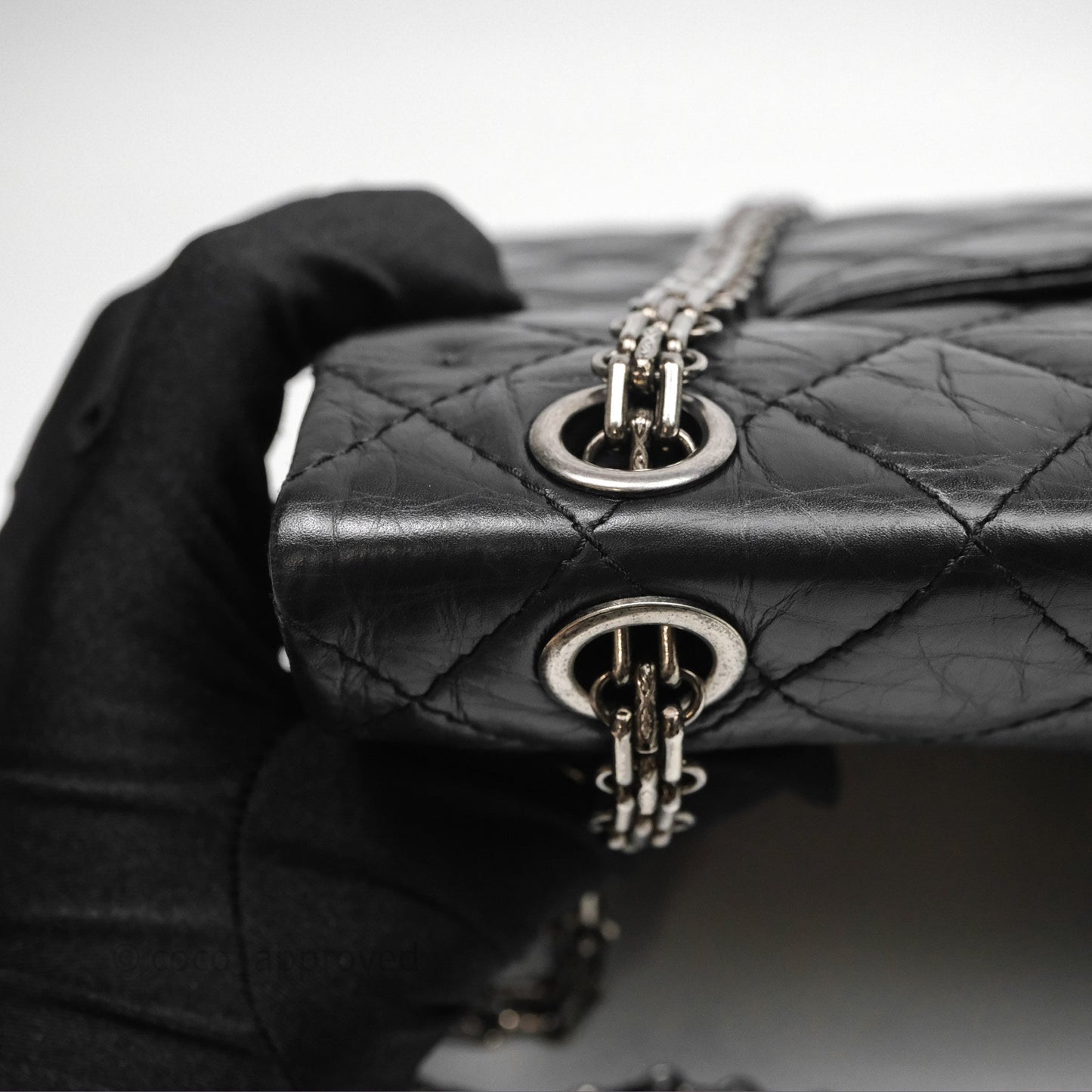 Chanel Reissue Quilted Aged Calfskin Black Ruthenium Hardware 226