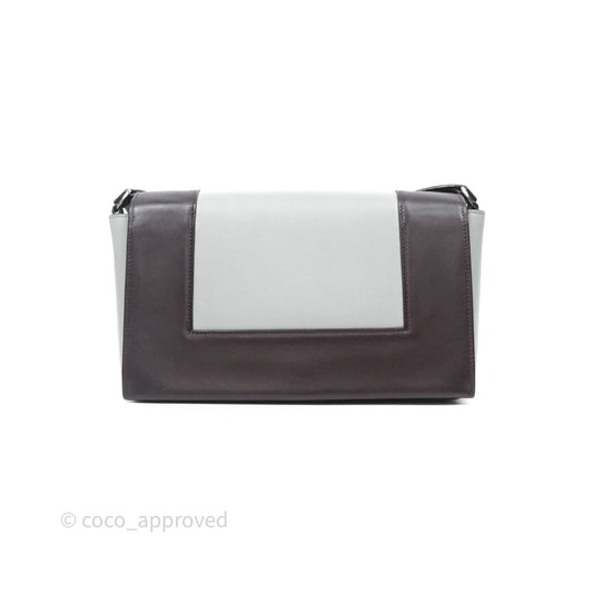 Celine Medium Frame Bag Burgundy / Pearl Blue Calfskin Silver Hardware