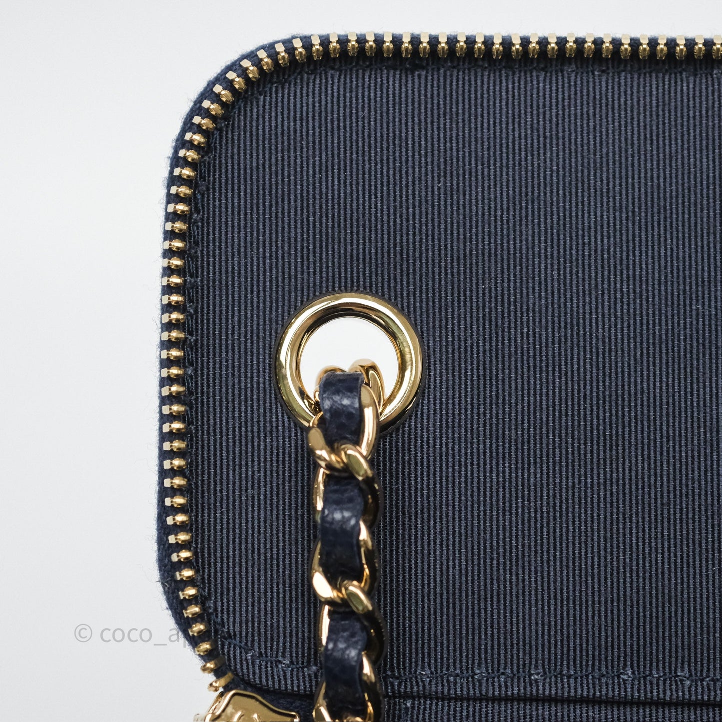 Chanel Mini Vanity With Chain Navy Caviar Gold Hardware