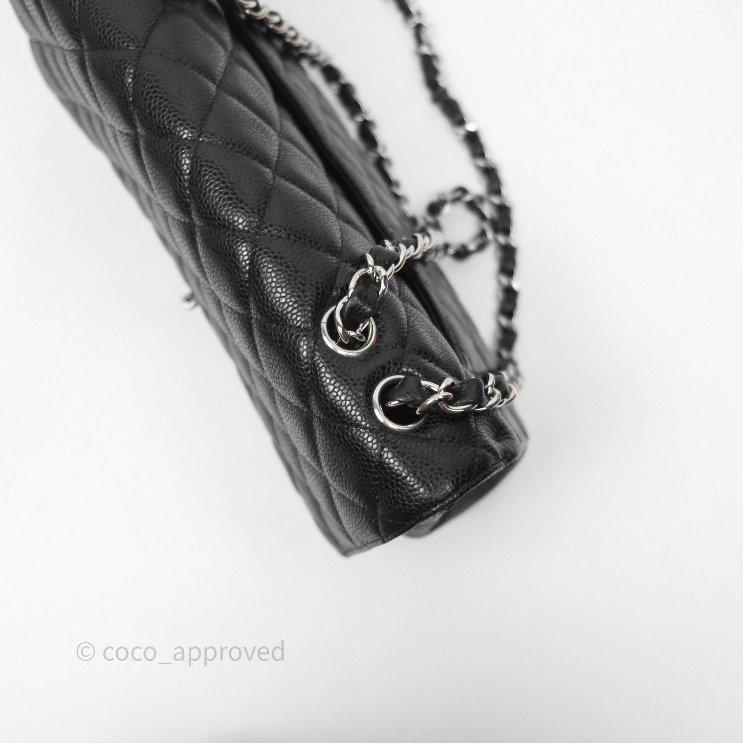 Chanel Jumbo Single Flap Black Caviar Silver Hardware