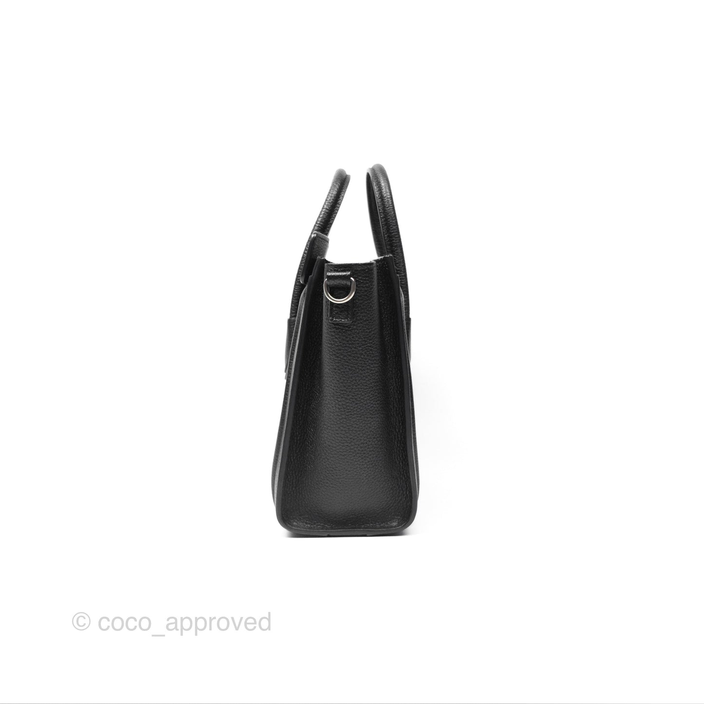 Celine Nano Luggage Bag Black Drummed Calfskin