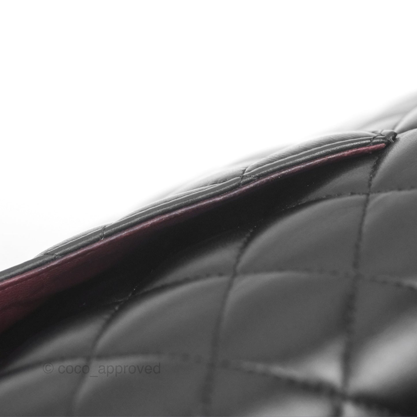 Chanel Classic M/L Medium Flap Quilted Black Lambskin Silver Hardware