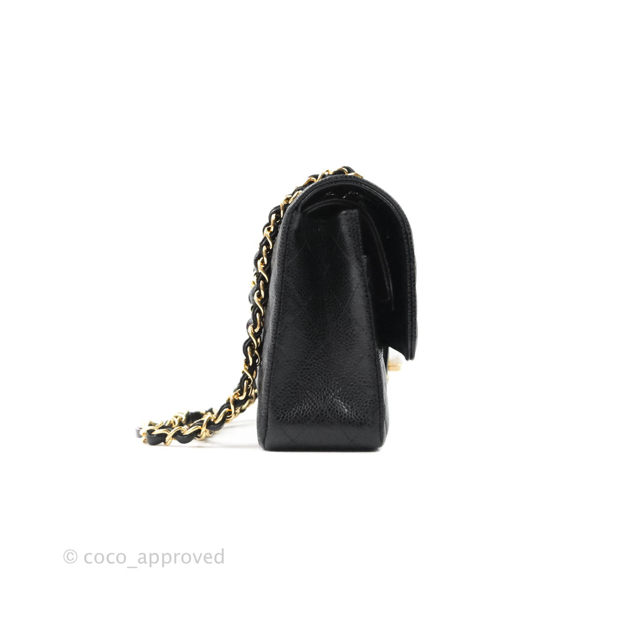 Chanel Classic M/L Medium Double Flap Bag Black Caviar Gold Hardware