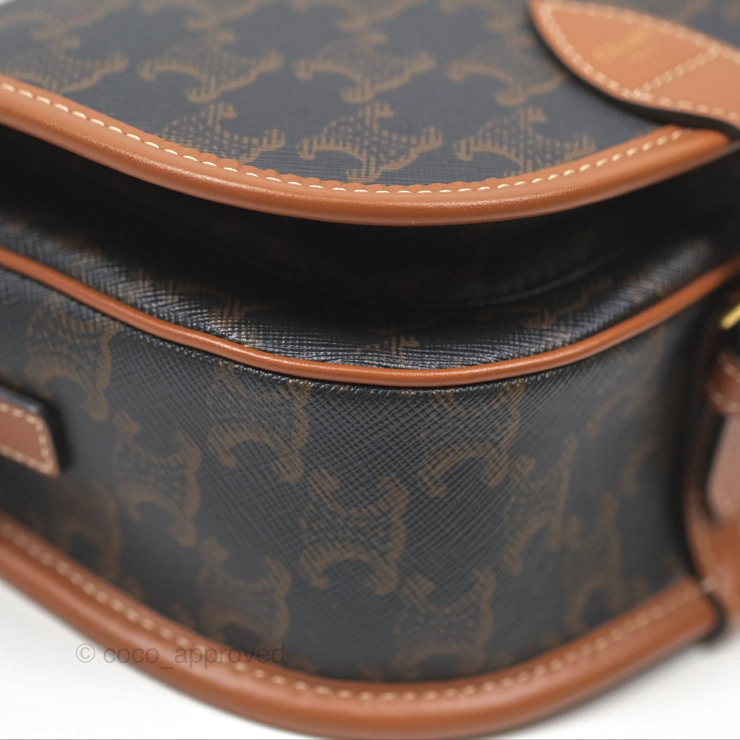 Celine Medium Folco Bag Triomphe Canvas Tan