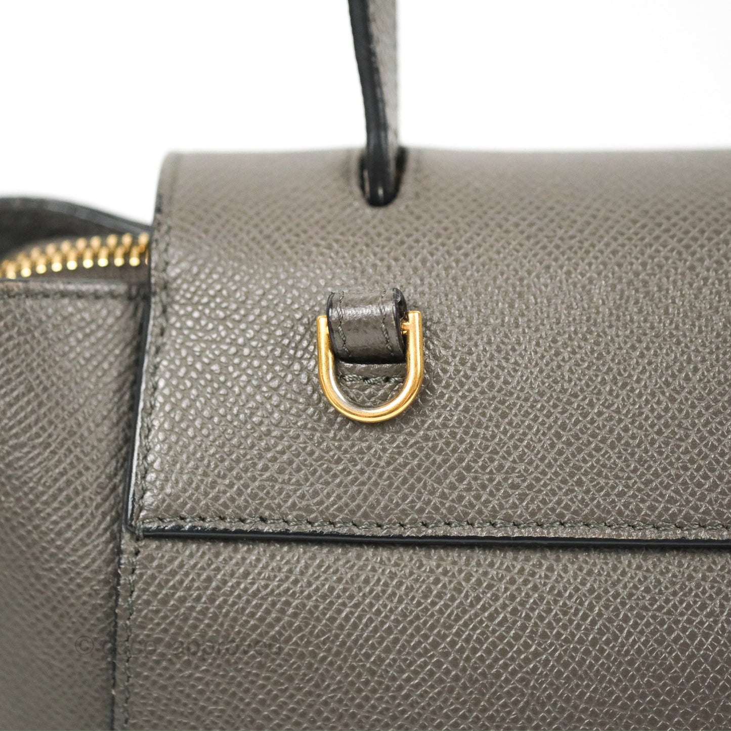 Celine Nano Belt Bag Grey Grained Calfskin Gold Hardware