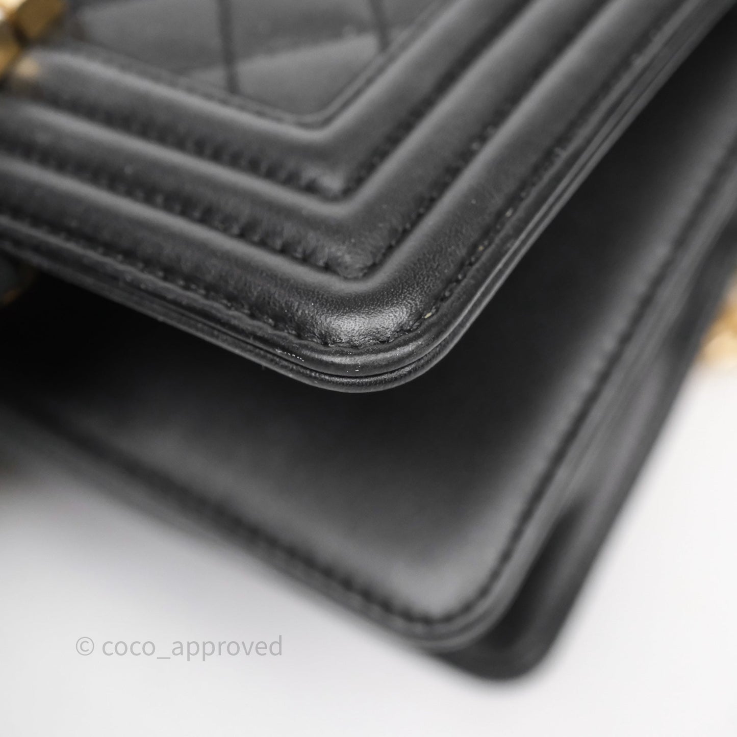 Chanel Small Boy Black Lambskin Aged Gold Hardware