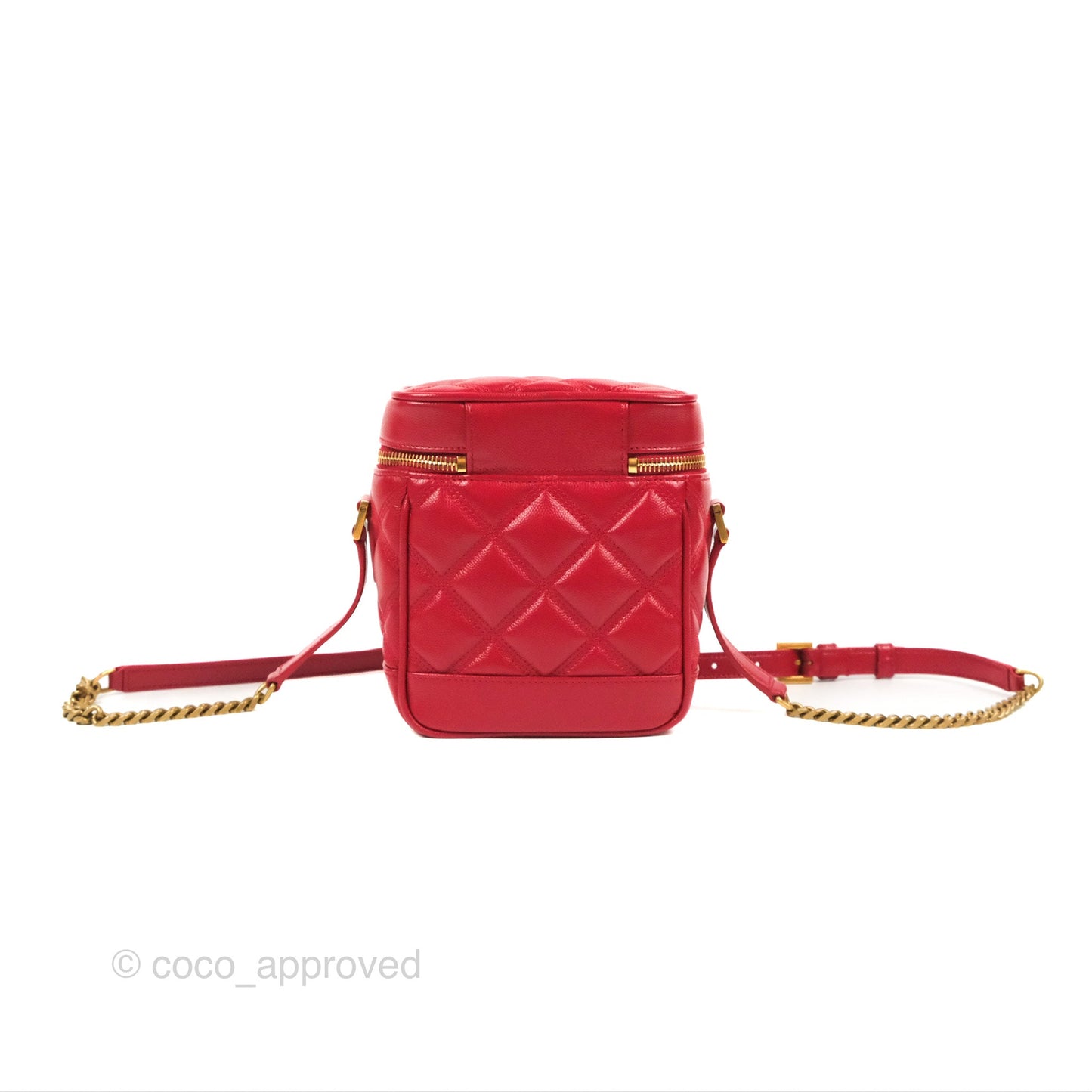 Saint Laurent 80's Vanity Bag Quilted Red Grained Calfskin