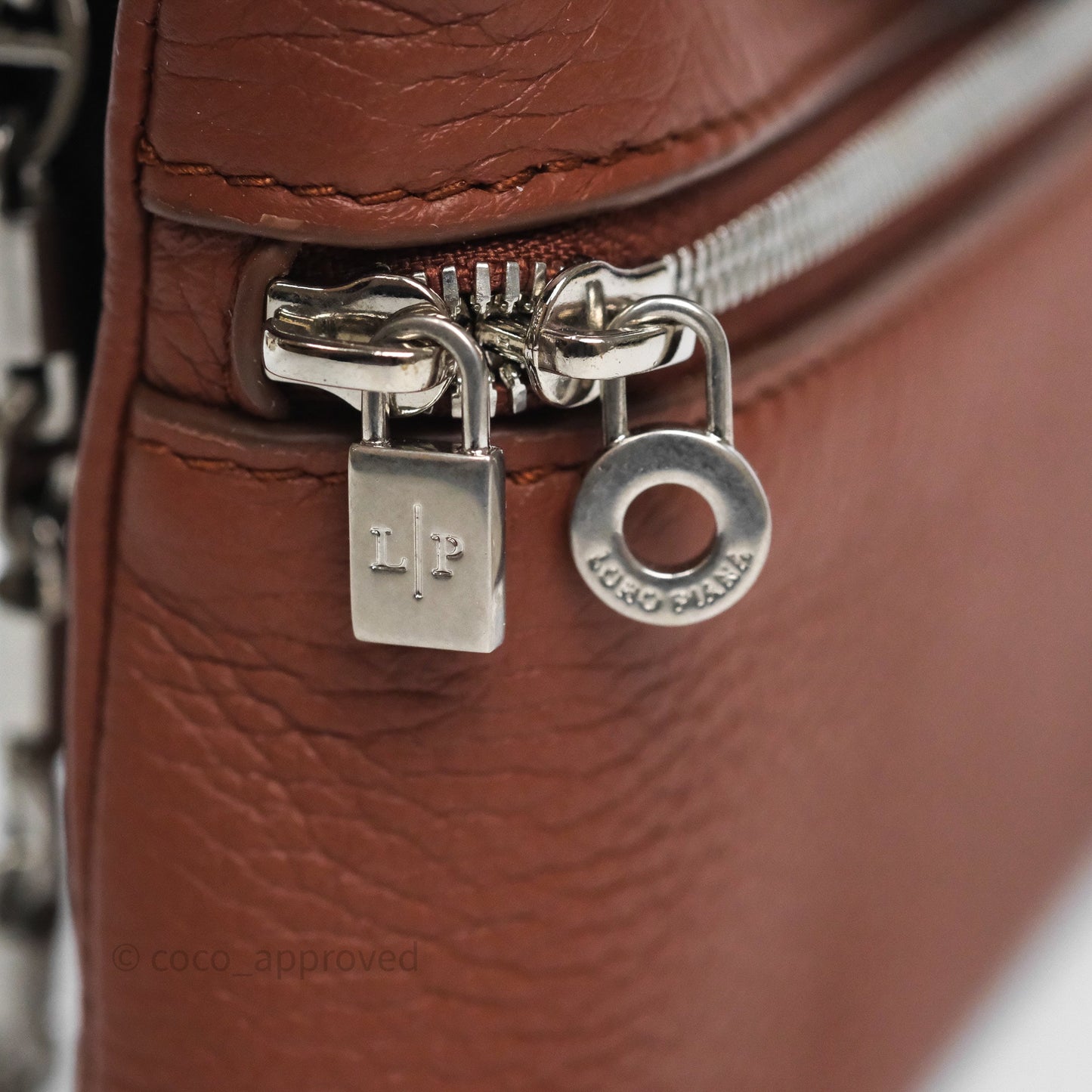 Loro Piana Extra Pocket Mini Pouch Kummel Grained Calfskin