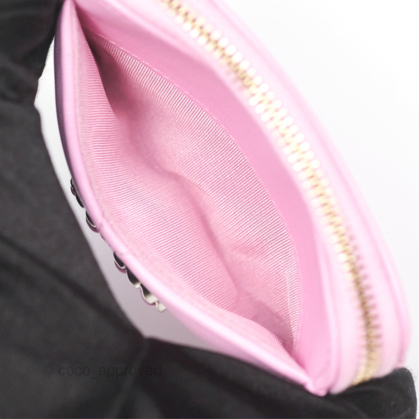 Chanel Quilted 19 Zip Card Holder Wallet Pink Lambskin