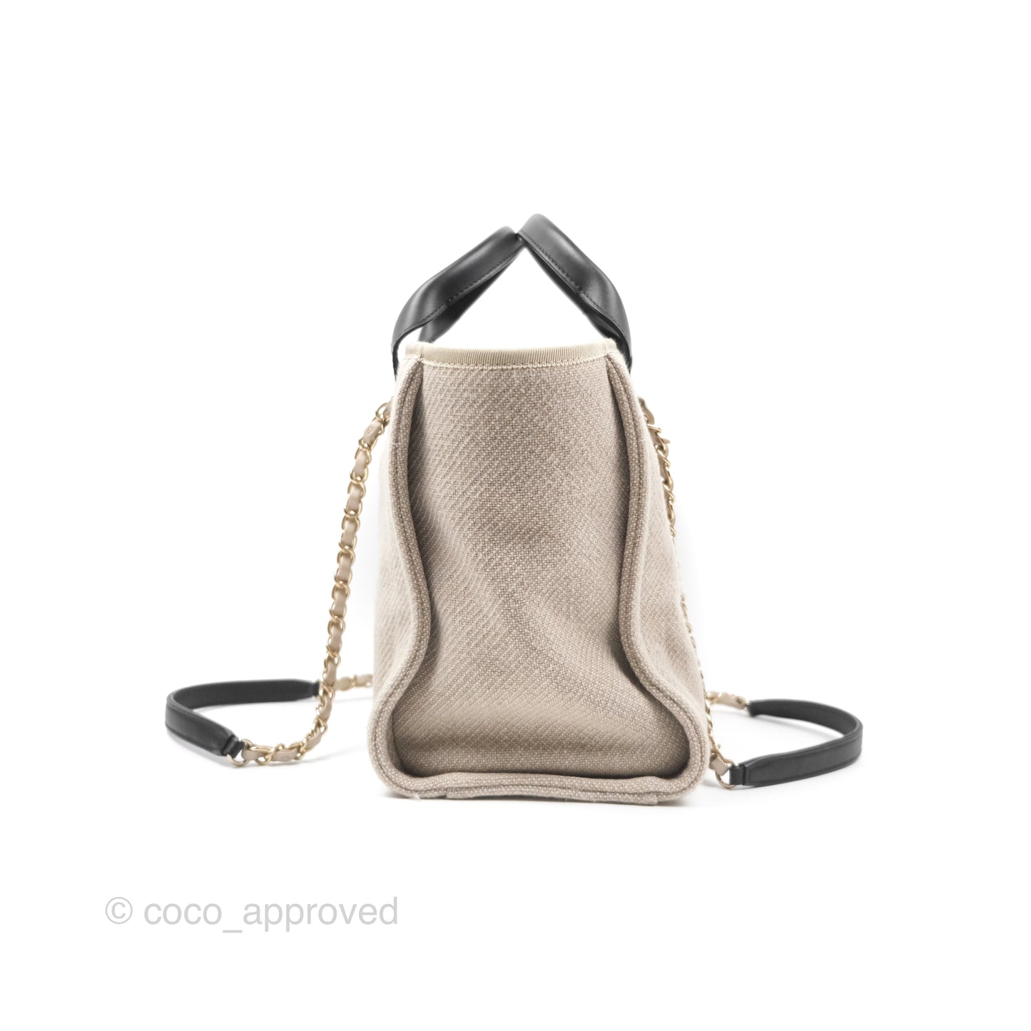 Chanel New Small Deauville Black/Taupe Canvas