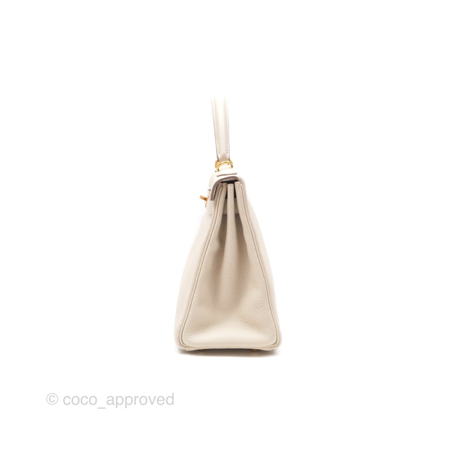 Hermès Kelly 28 Retourn Craie 10 Togo Gold Hardware