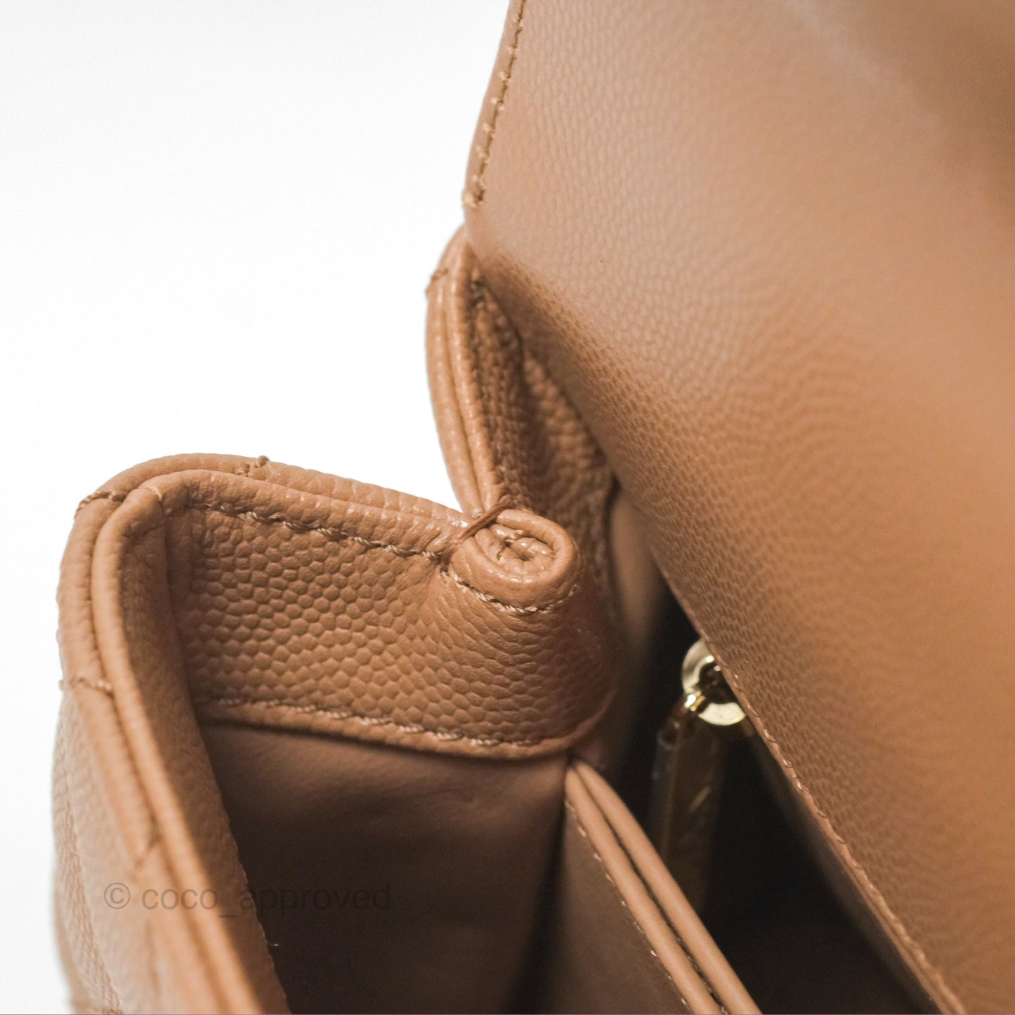 Chanel Mini Coco Handle Dark Beige Caviar Gold Hardware