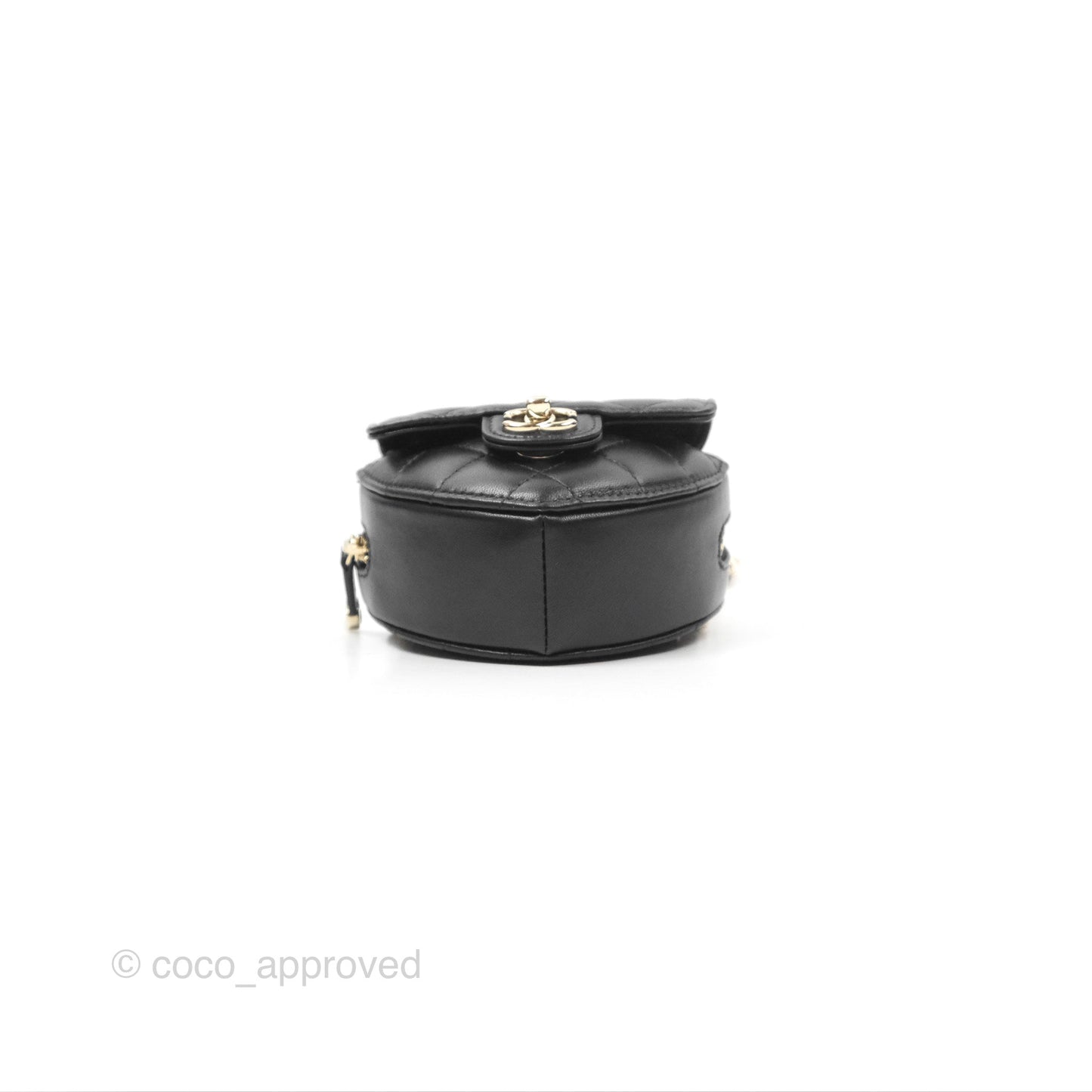 Chanel Mini Heart Belt Bag Black Lambskin Gold Hardware 22S
