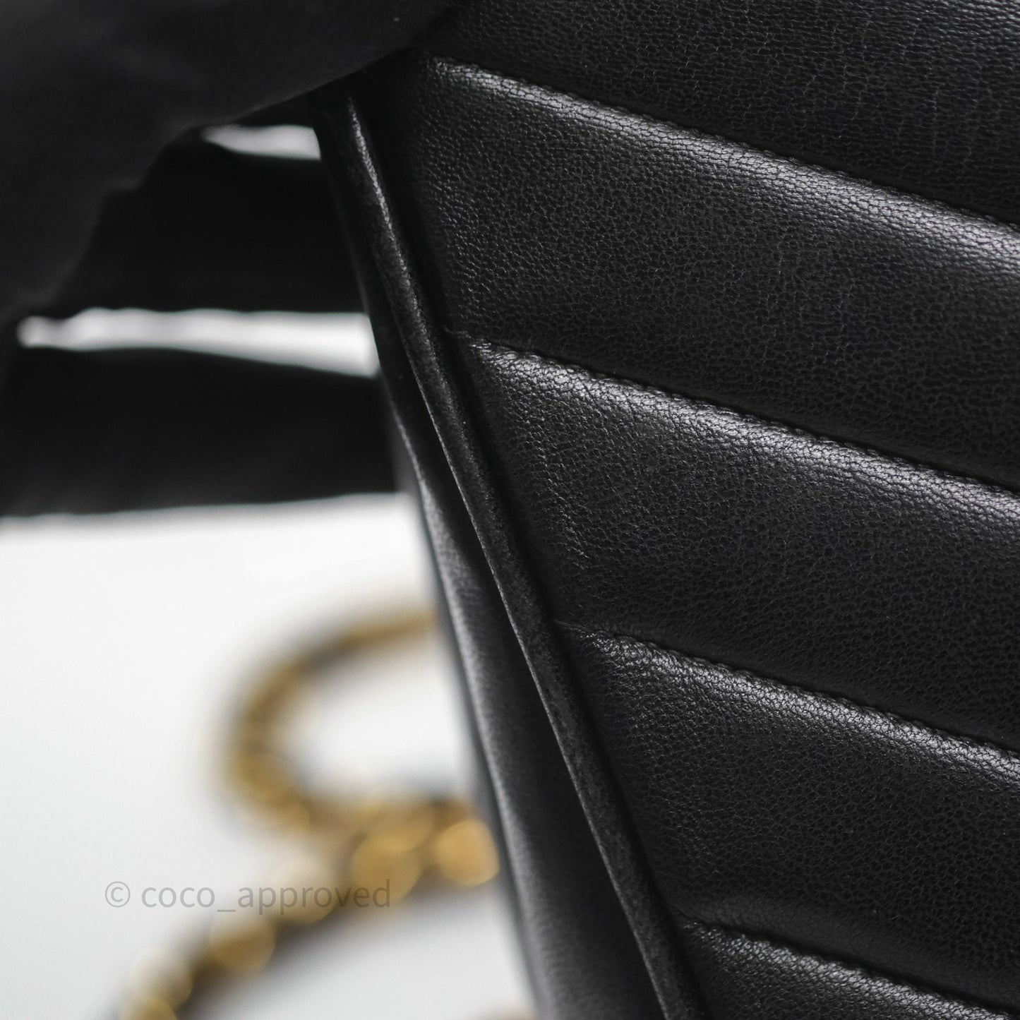 Chanel Vintage Chevron Envelope Flap Bag Black Lambskin 24K Gold Hardware