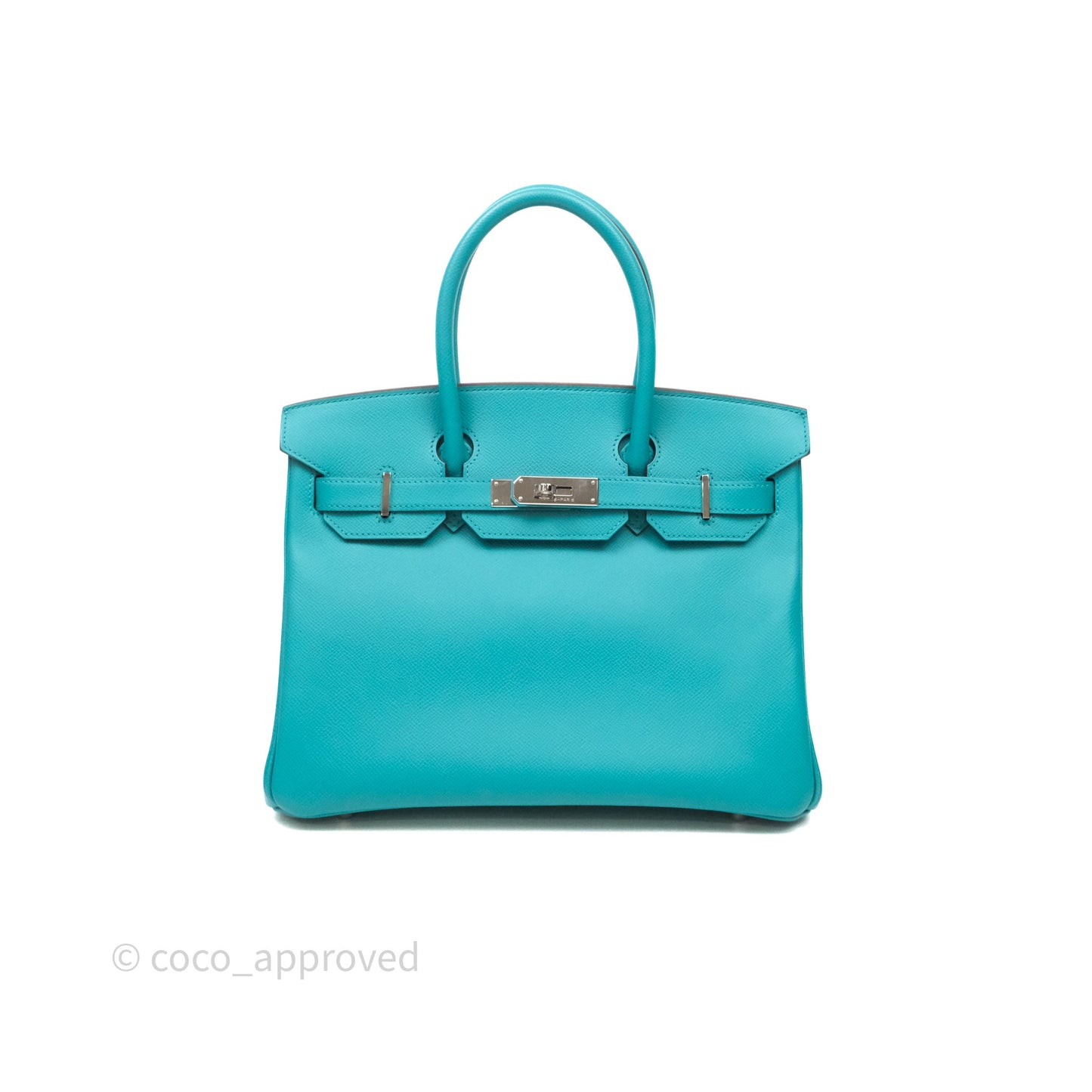 Hermès Birkin 30 Retourne Vert Verone U1 Epsom Palladium Hardware