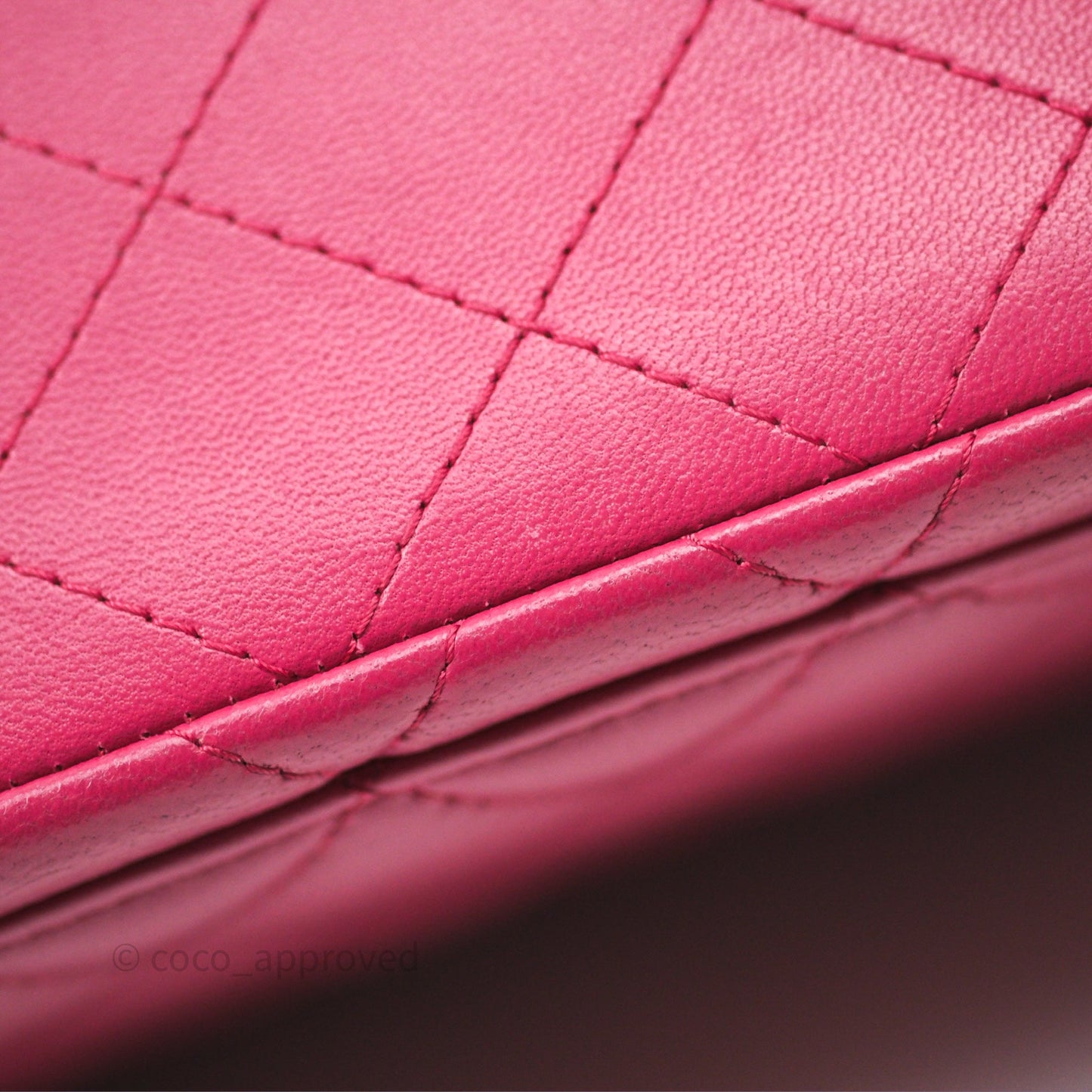 Chanel Quilted Mini Rectangular Flap Dark Pink Lambskin Silver Hardware