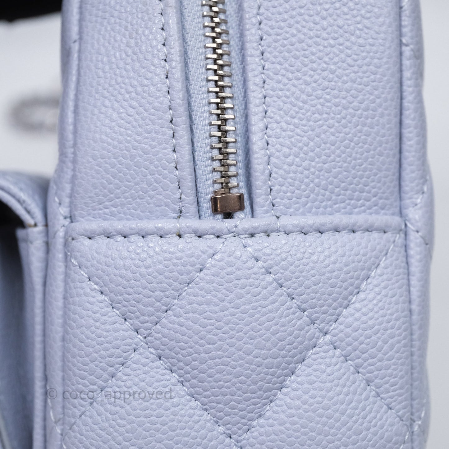 Chanel Classic Mini Backpack Light Blue Caviar Silver Hardware