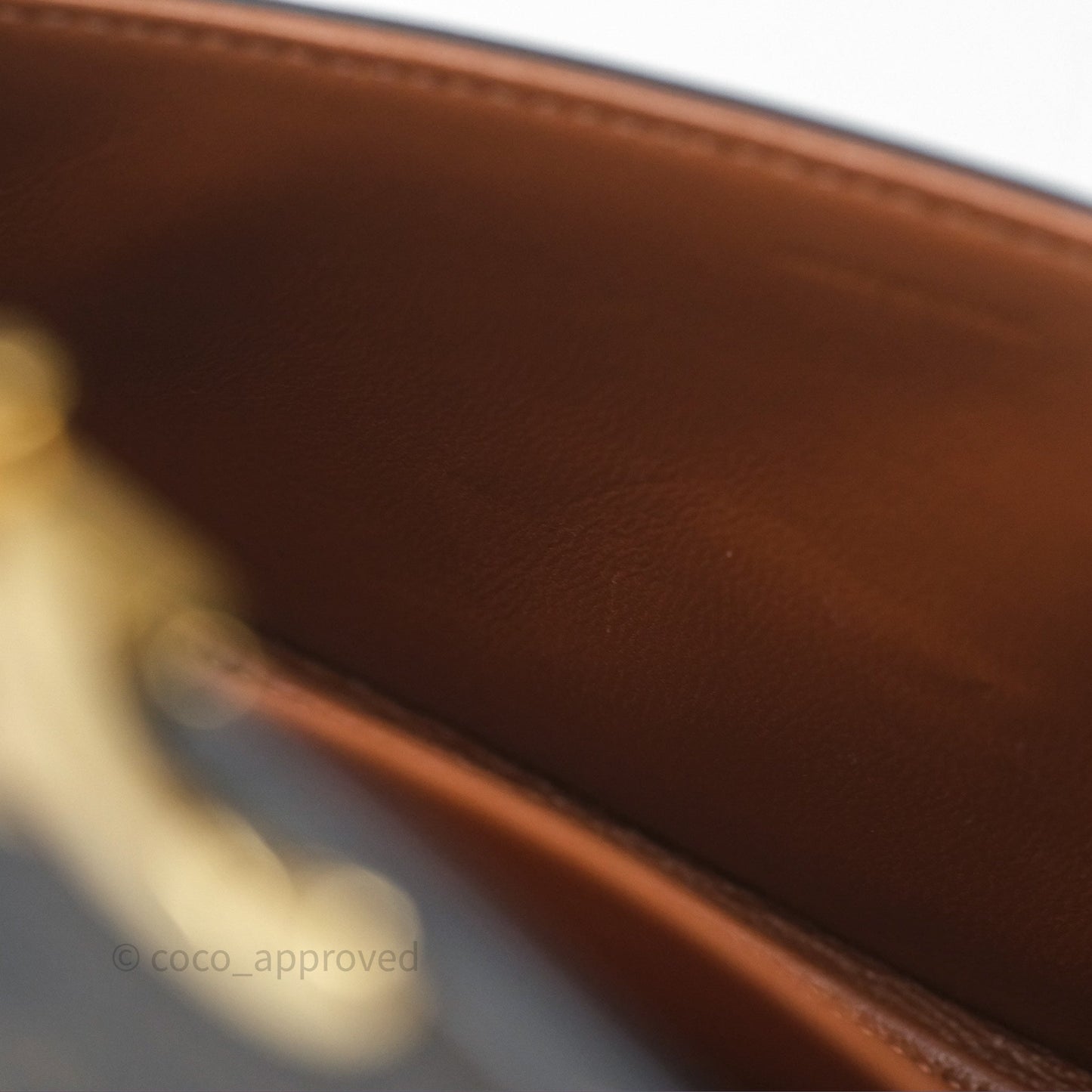 Celine Triomphe Shoulder Bag Tan Calfskin Triomphe Canvas