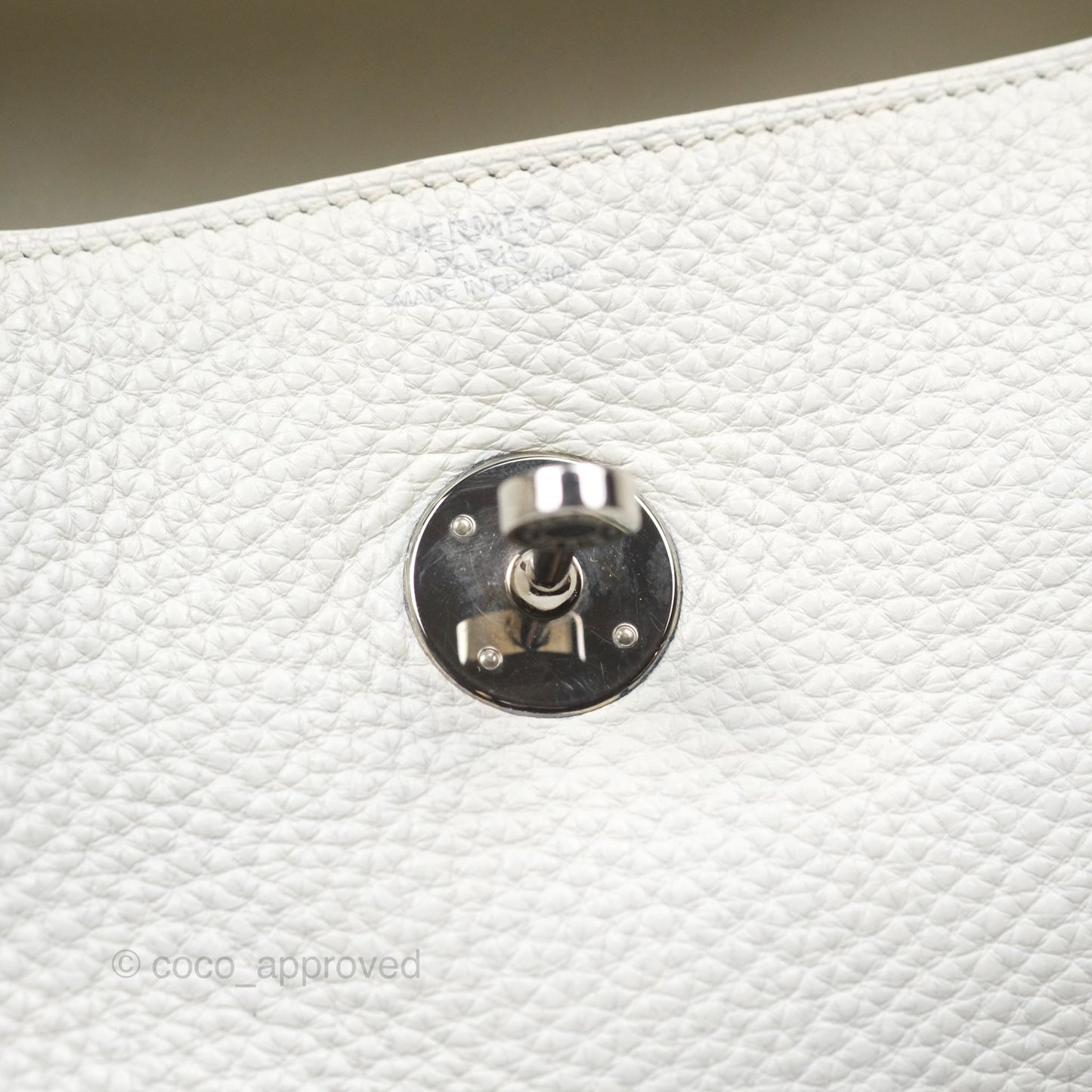 Hermès Lindy 30 White Clemence Palladium Hardware