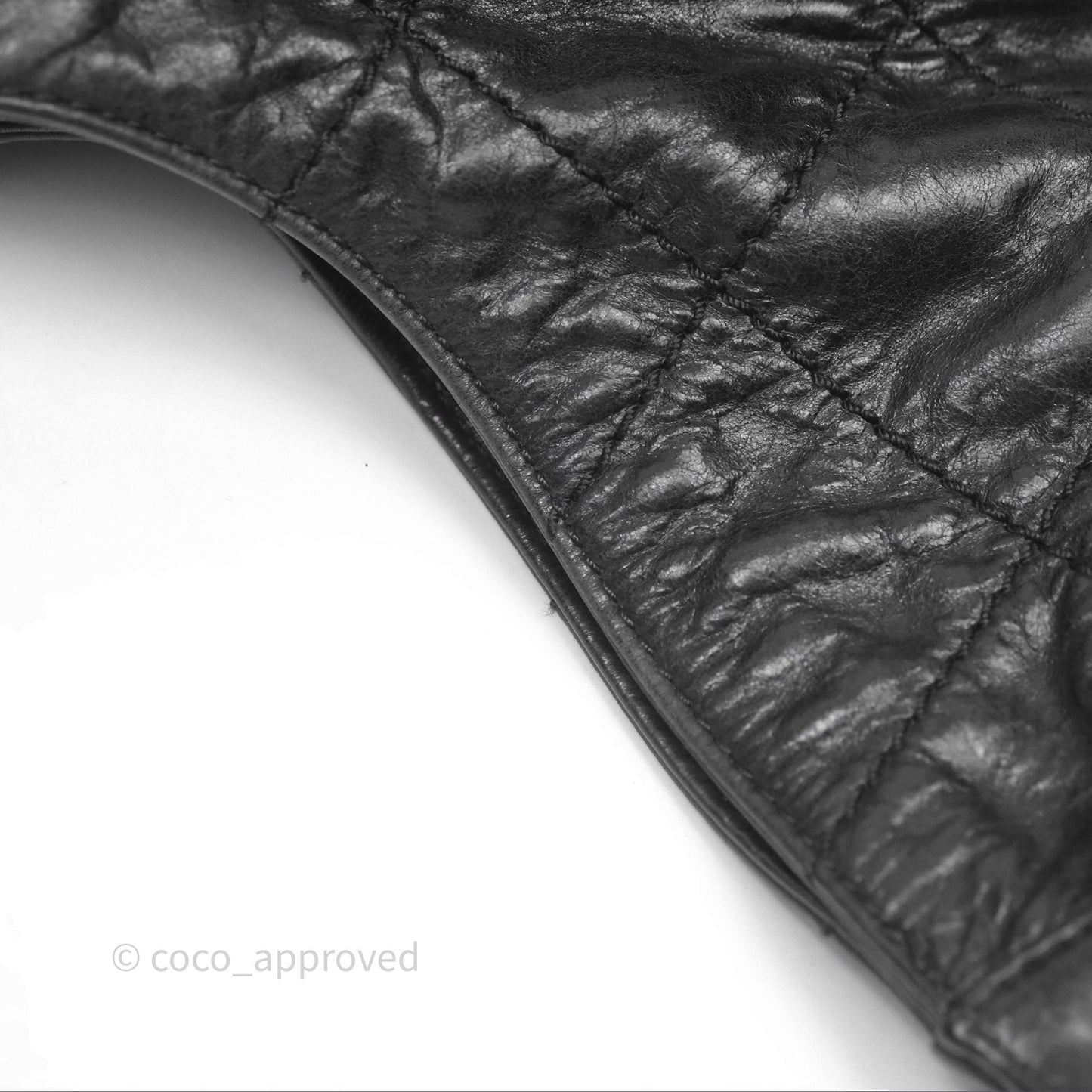 Chanel Quilted Coco Supple Hobo Black Aged Calfskin Ruthenium Hardware