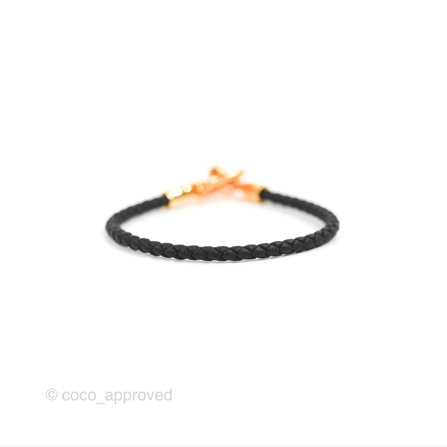 Hermès Glenan Bracelet Noir Swift Rose Gold Hardware