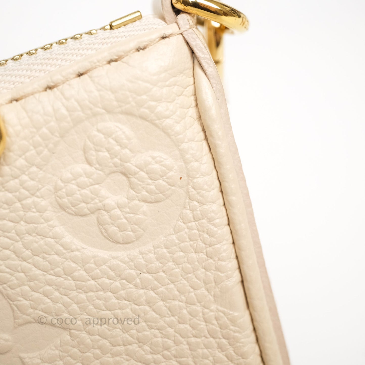 Louis Vuitton Easy Pouch On Strap Crème Monogram Empreinte Leather