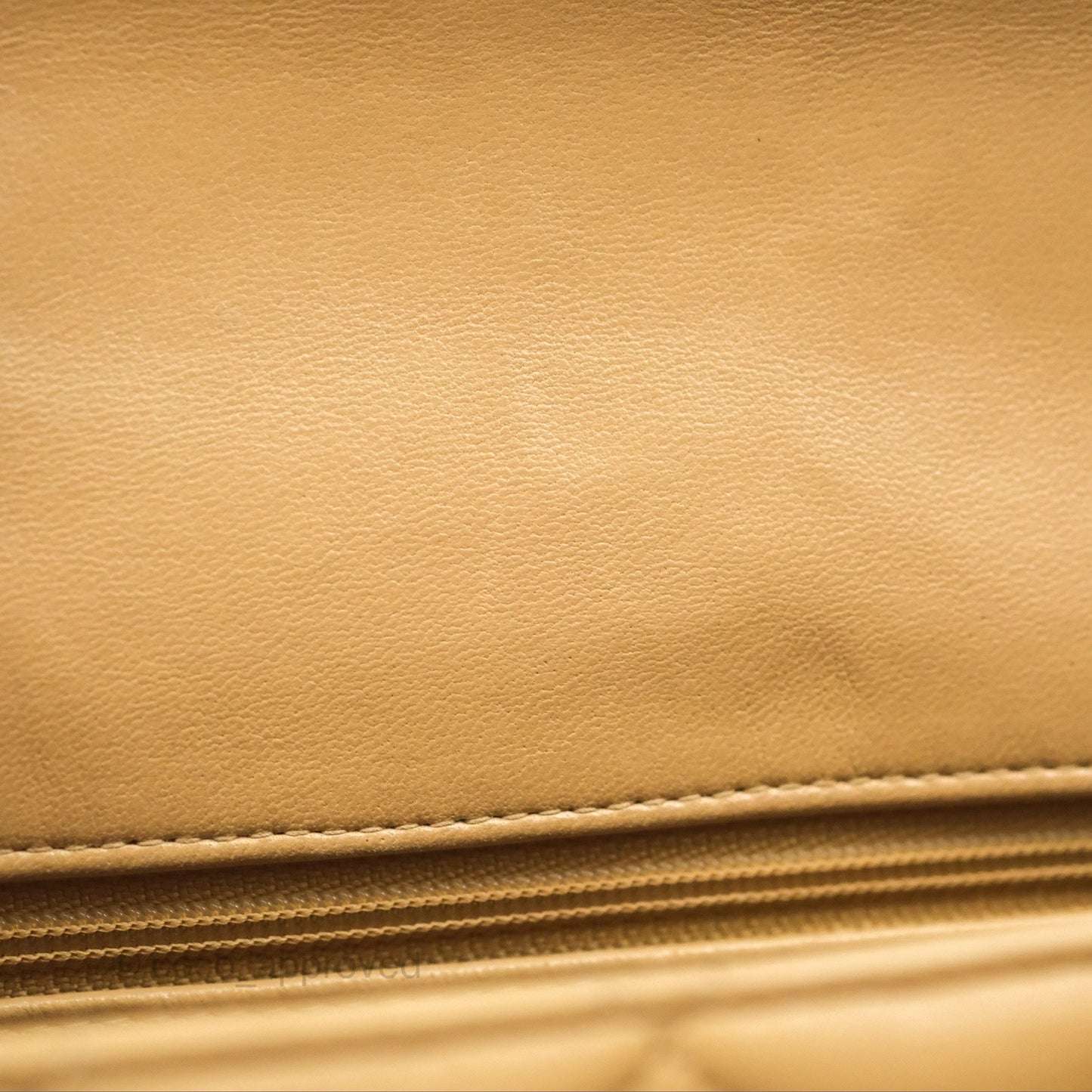 Chanel Vintage Flap Bag Beige Lambskin Gold Hardware