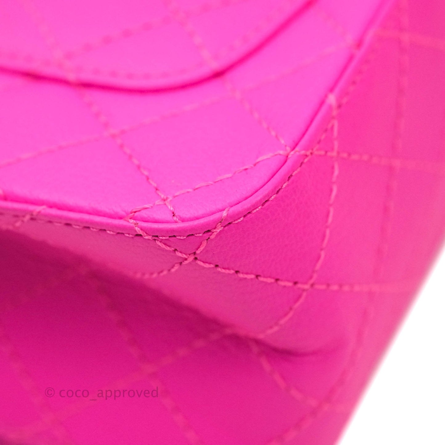 Chanel Mini Reissue 224 Fuchsia Neon Pink Goatskin Silver Hardware