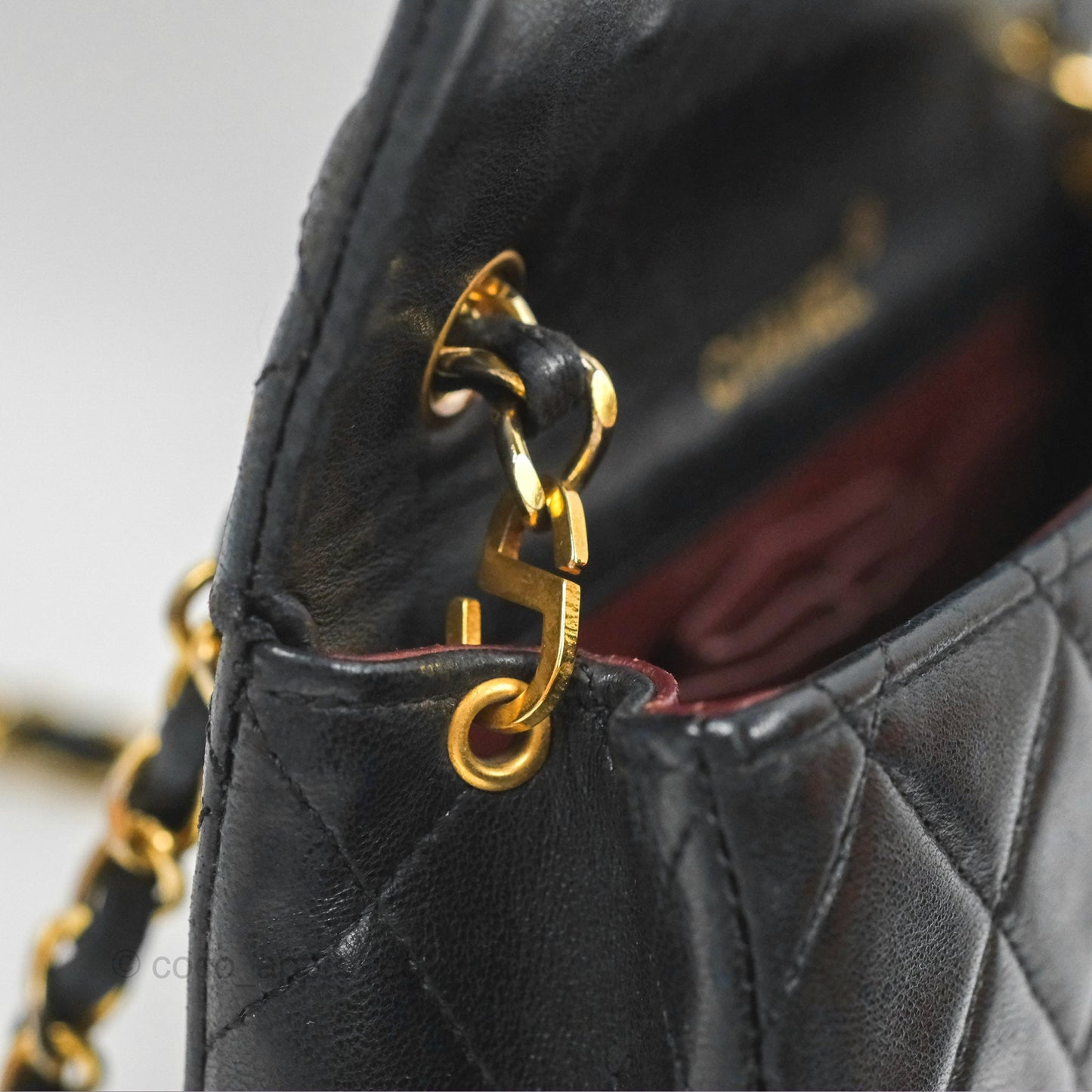 Chanel Vintage Mini Single Full Flap Bag Black Lambskin 24K Gold Hardware