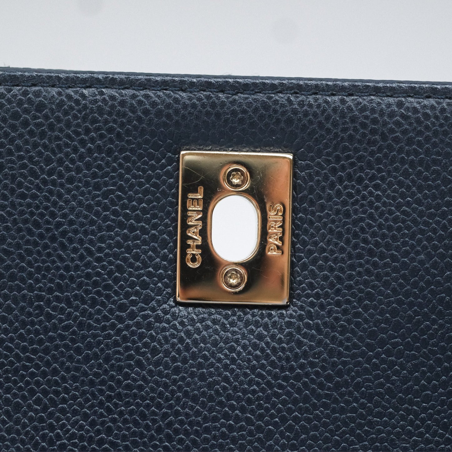 Chanel Quilted Small Business Affinity Flap Navy Caviar Gold Hardware