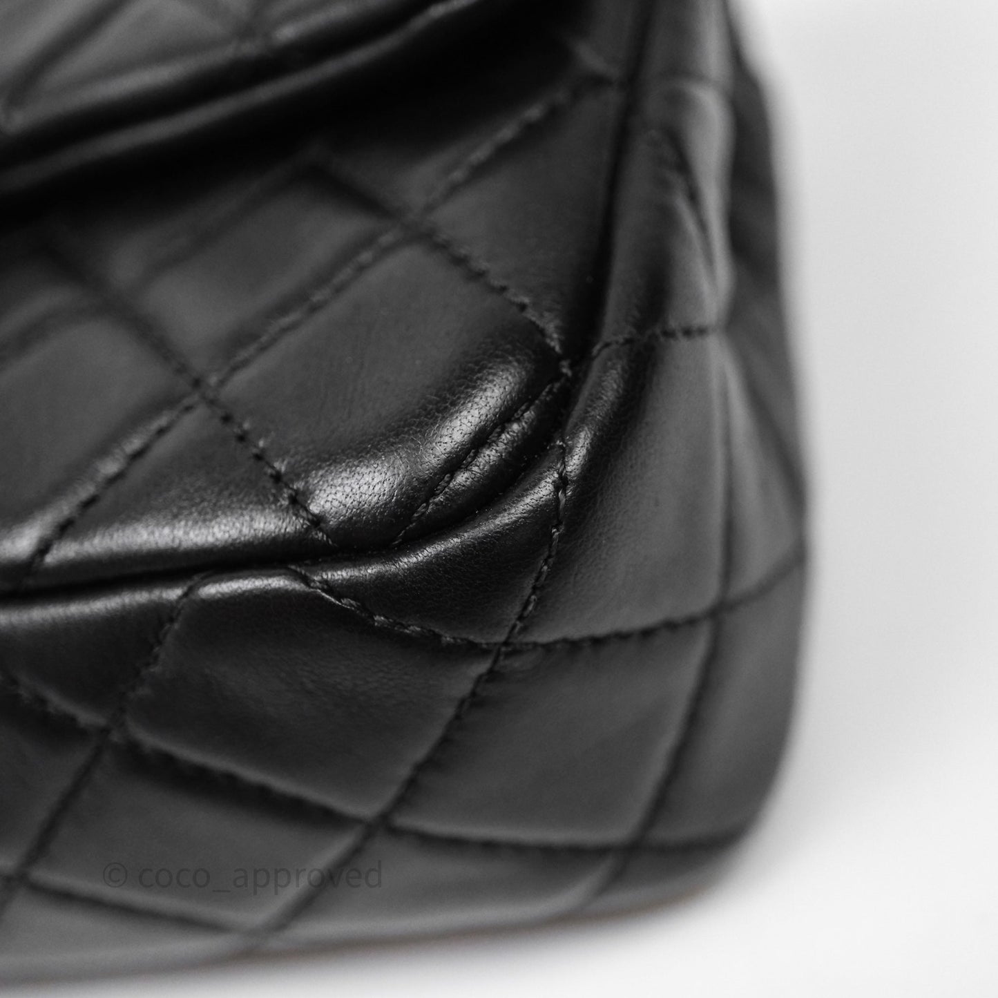 Chanel Mini Rectangular Pearl Crush Quilted Black Lambskin Aged Gold Hardware