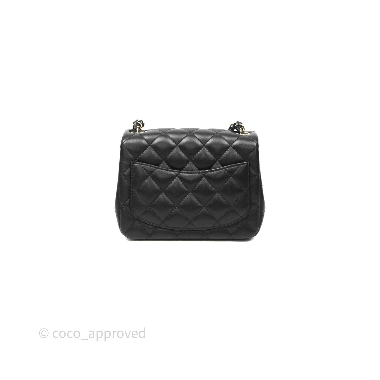 Chanel Mini Square Quilted Black Lambskin Gold Hardware