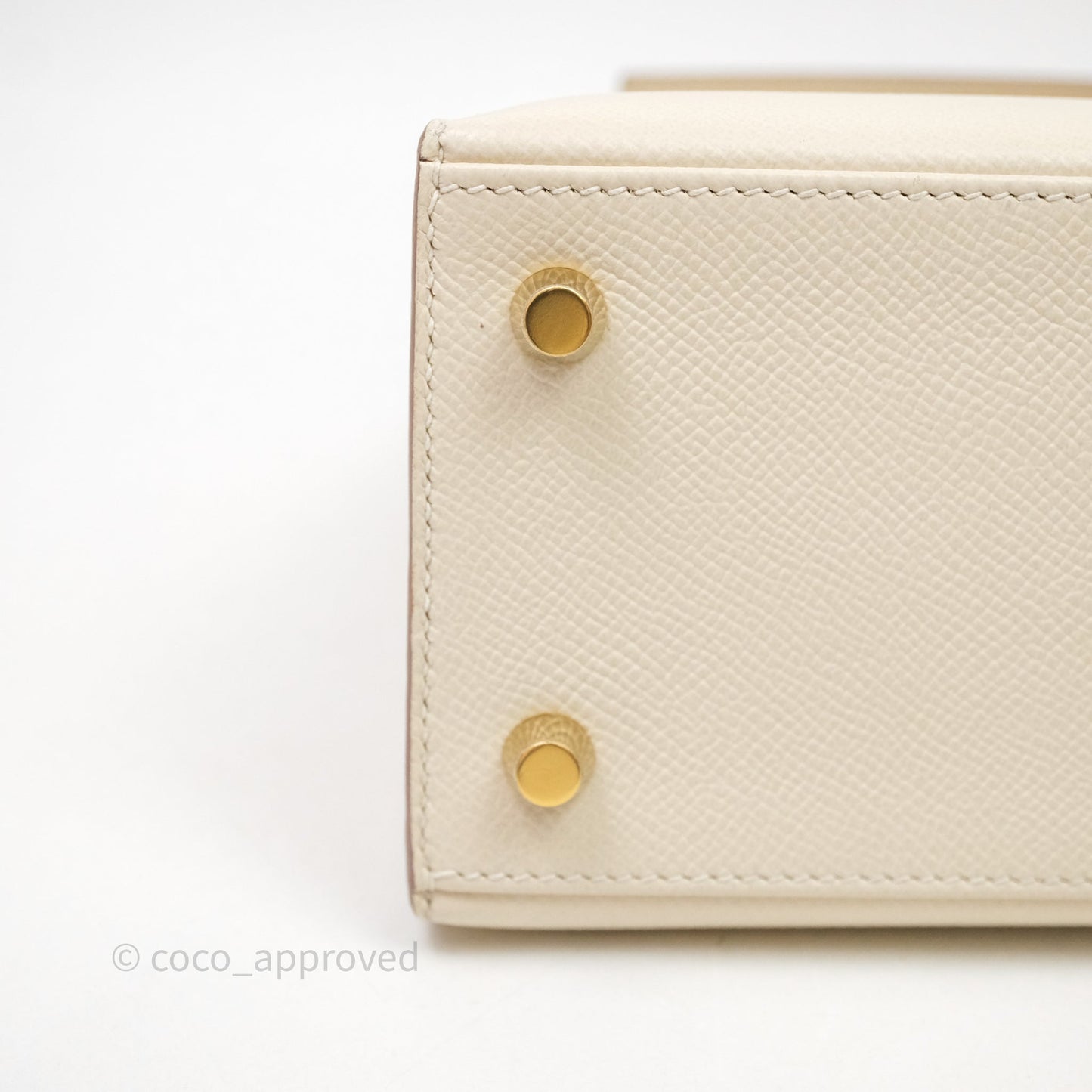 Hermes Kelly 25 Craie Epsom Gold Hardware
