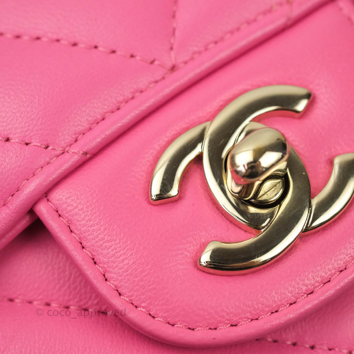Chanel Chevron Mini Rectangular Lambskin Flap Pink Gold Hardware
